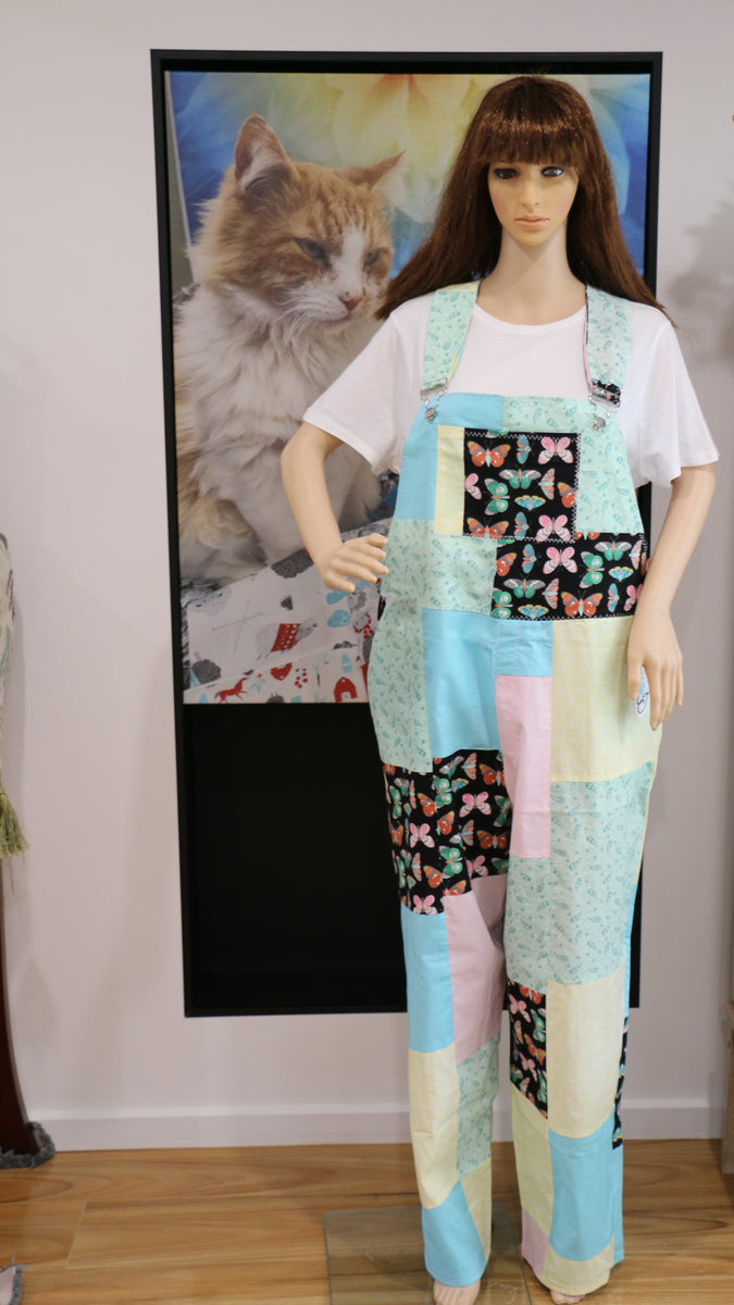 #552 Pastel Butterfly Overalls