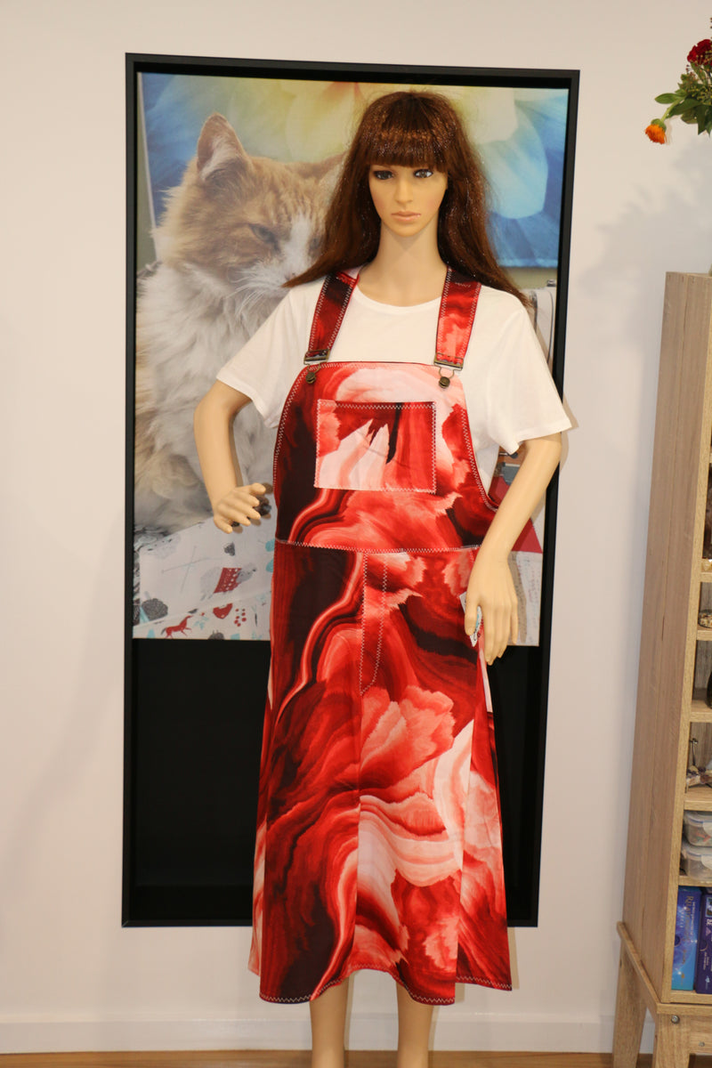 #538 Red Swirl Pinafore