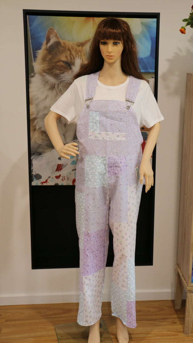 #533 Violet Petals overalls