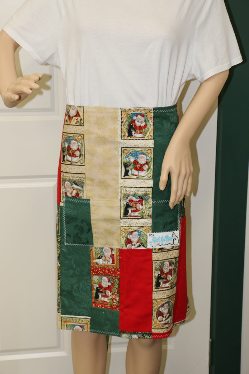 #859 Stripes of Christmas apron 1/2