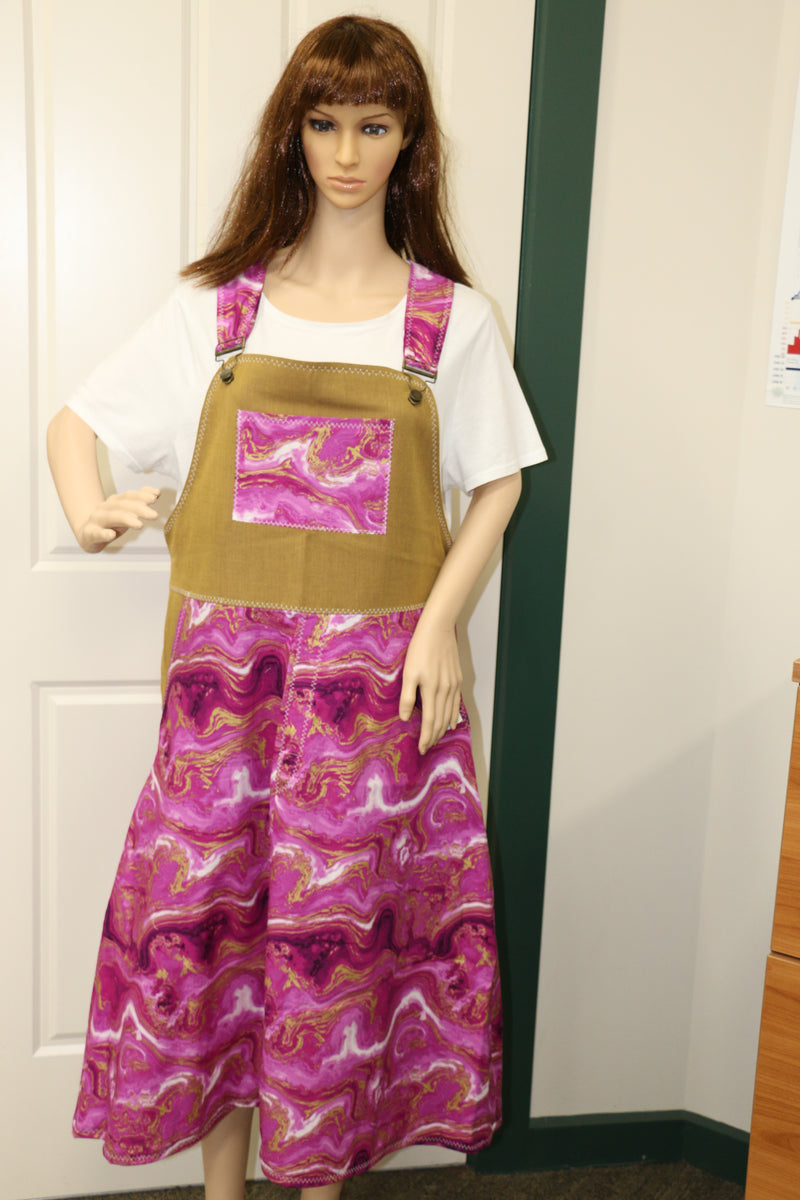 #689 Pink & Gold Pinafore