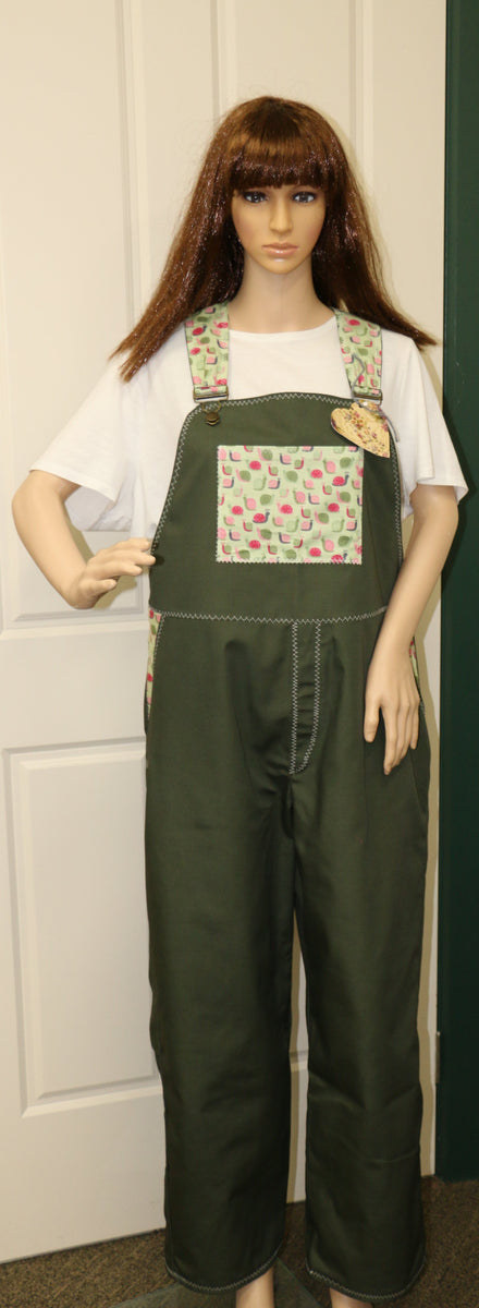 #1016 Green Snails Overalls