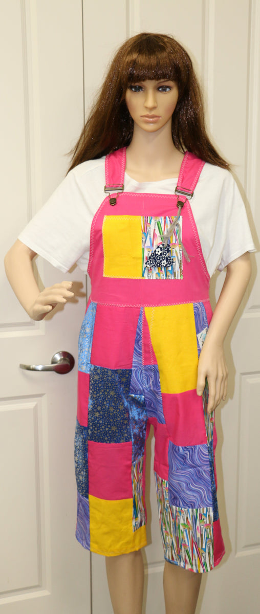 #976 Pink Paintbrushes Overalls