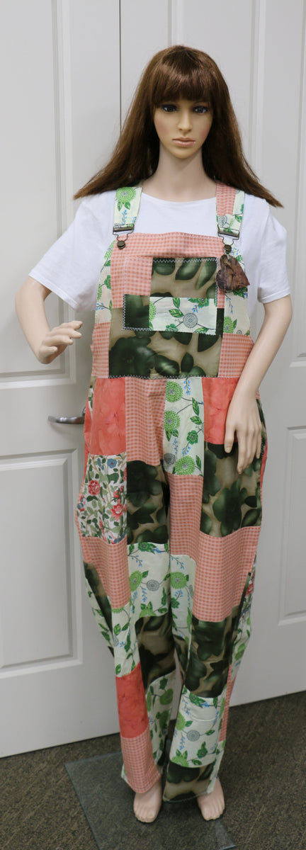 Apricot and Green Overalls