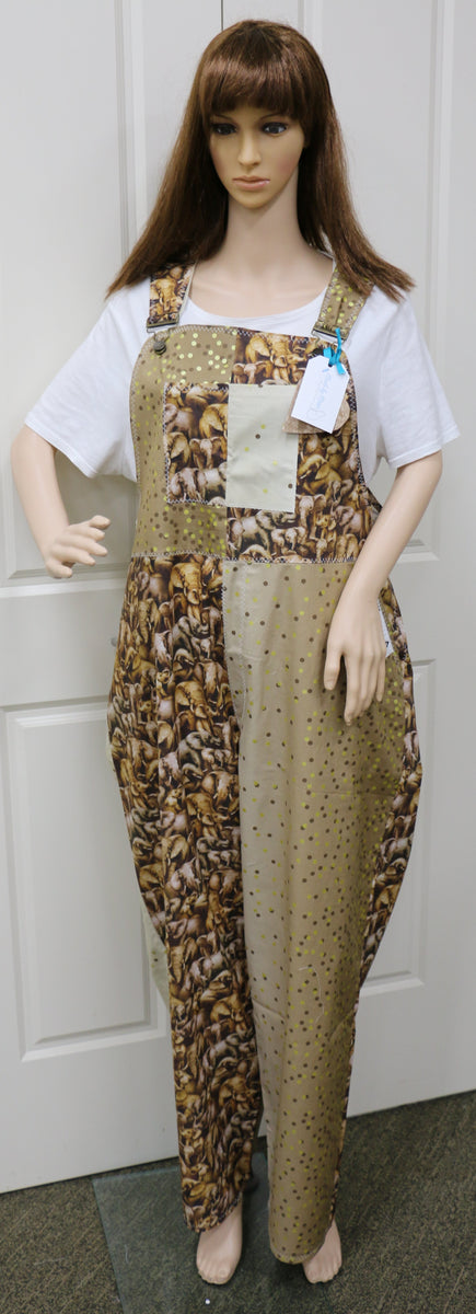 #1108 Elegant Elephants Overalls