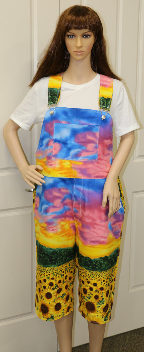 Sunset over the sun flowers Overalls