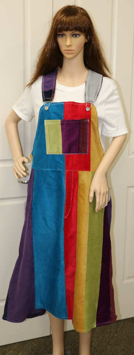 #1403 Rainbow Corduroy Pinafore