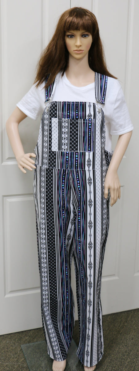 #1506 Black n White with a Twist Overalls