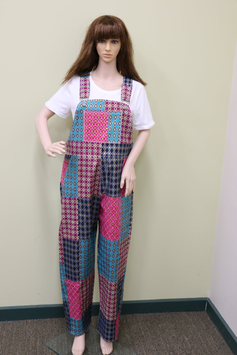 #1632 Multi Colour Patchwork Overalls