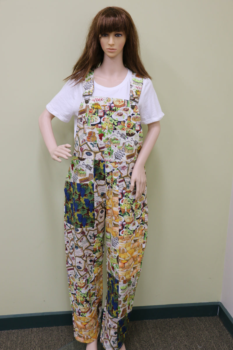 #1634 Wine and Cheese Time Overalls