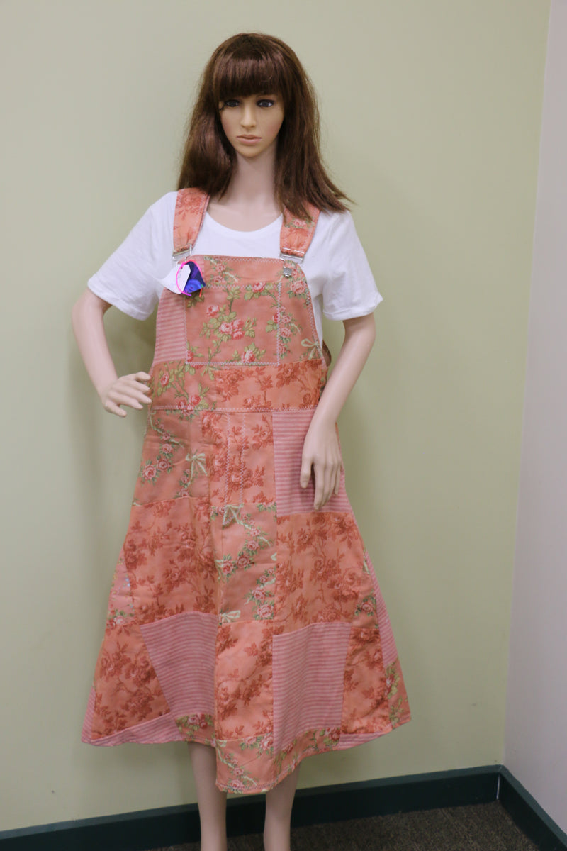 #1726 Peach Patchwork Pinafore