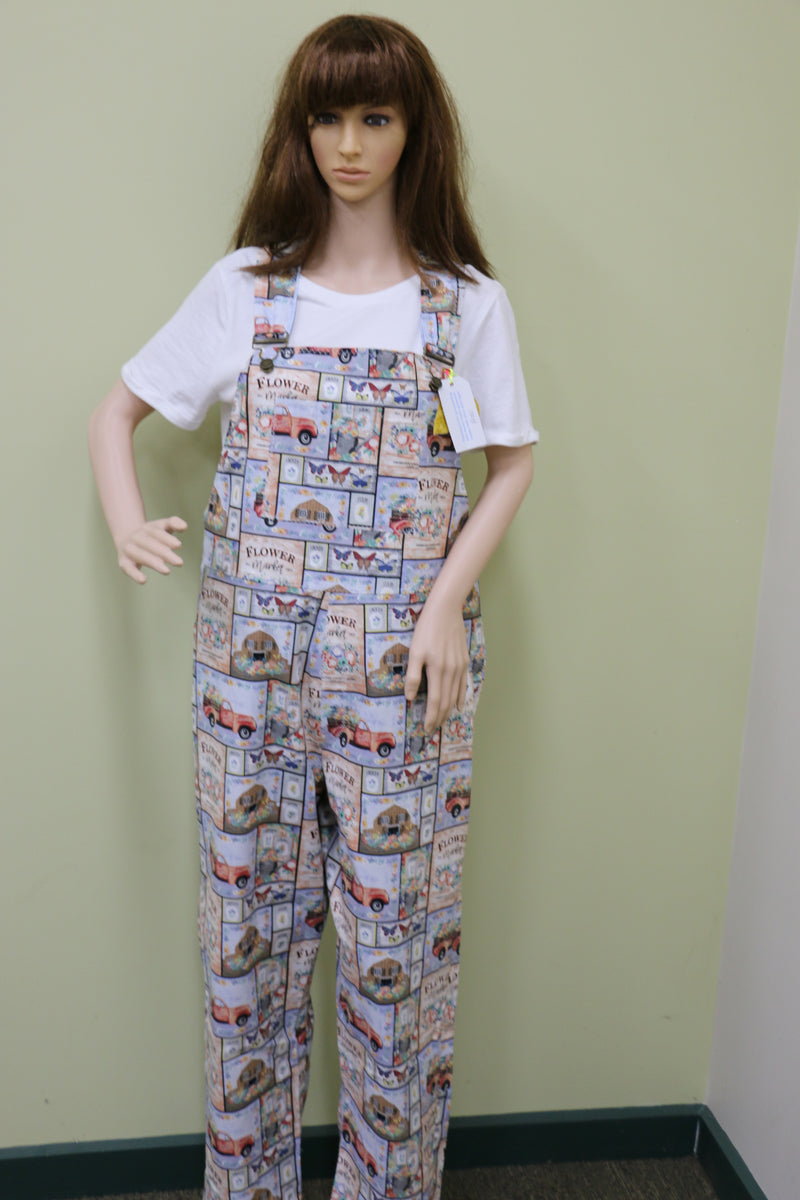 #1760 Flower Market Garden Overalls