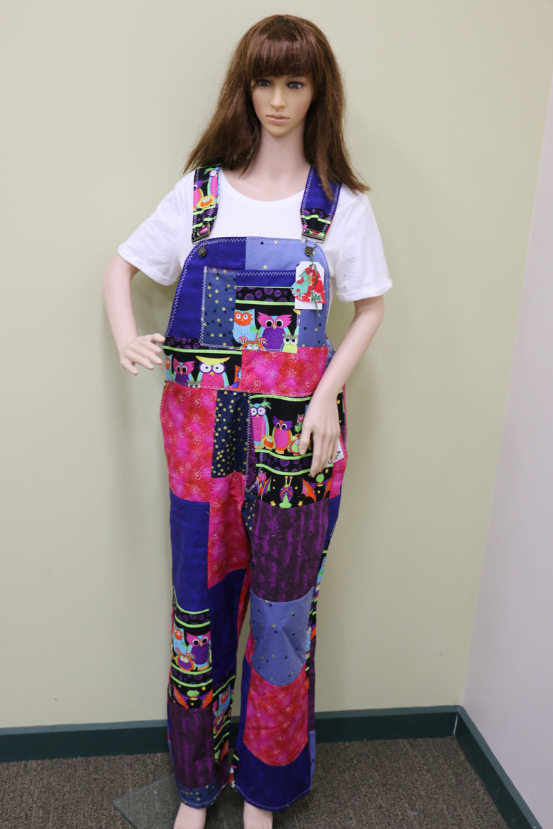 #1696 Bright Owl Overalls