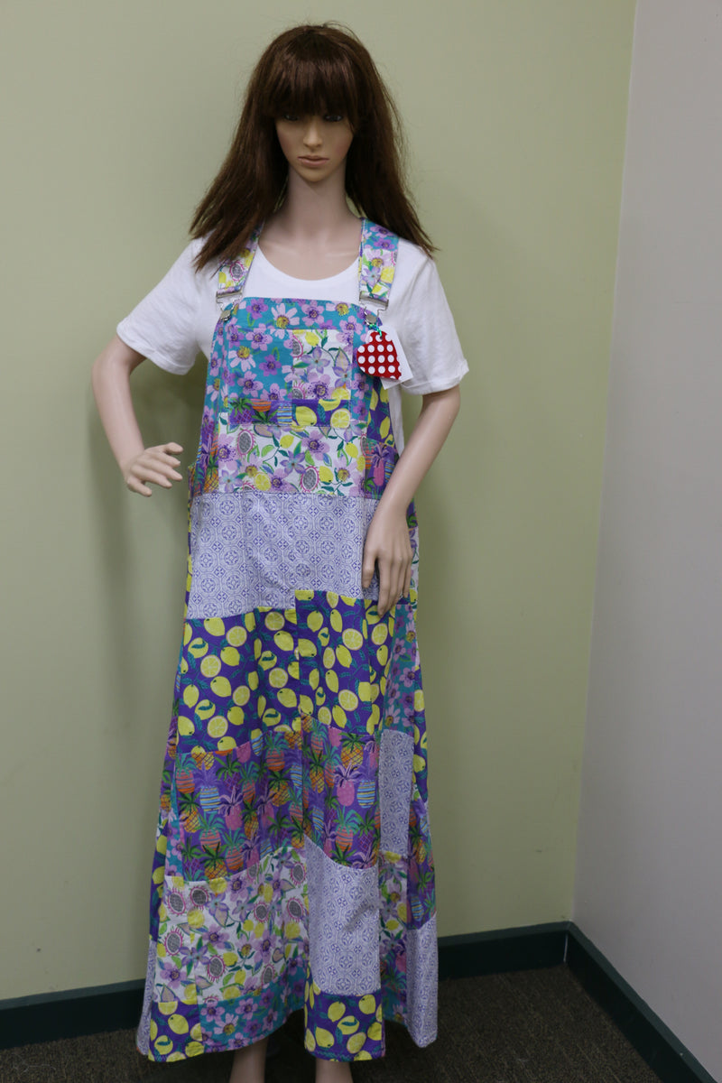 #329 Blue Floral Pinafore