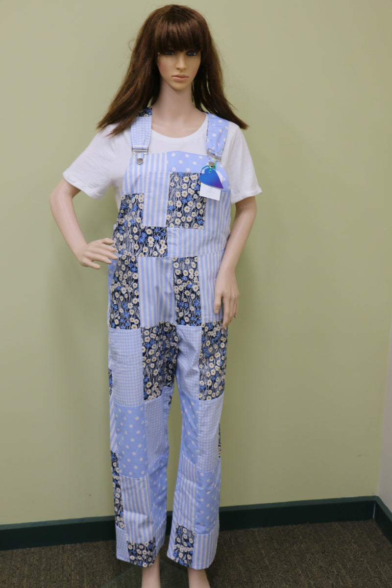 #1865 Blue Daisy Overalls