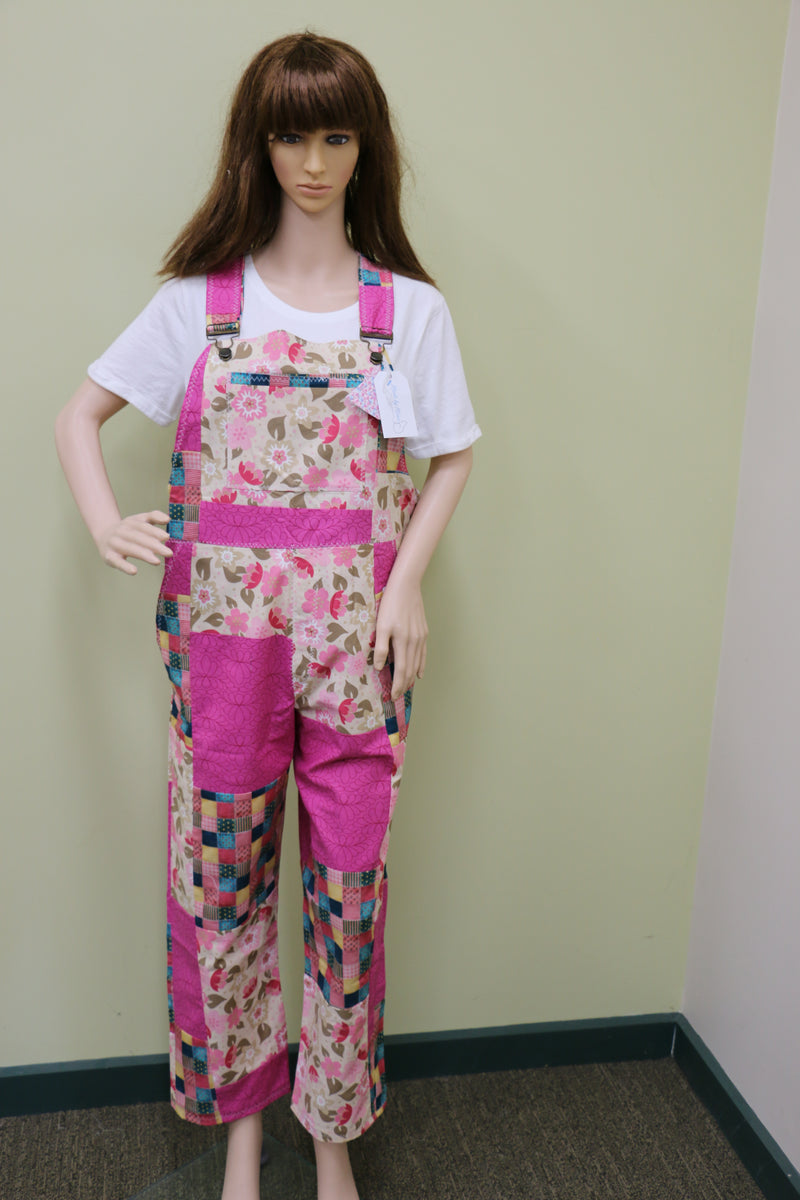 #1904 Patch it Pink Overalls