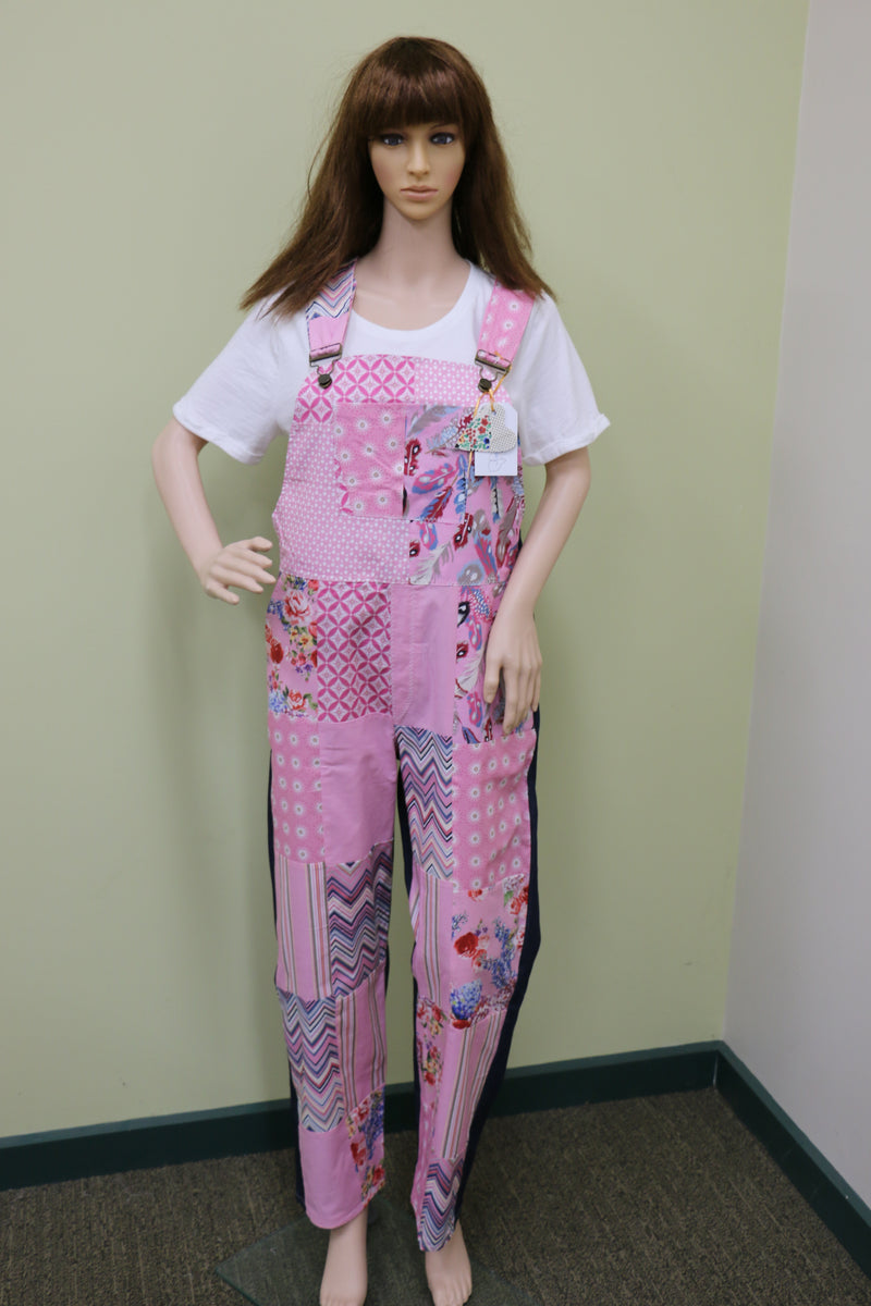 #1971 Pink Feathers Overalls